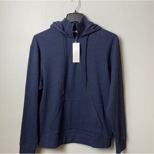 Vince Men's Slim Fit Quarter Zip Hoodie In Coastal Blue S fits as M